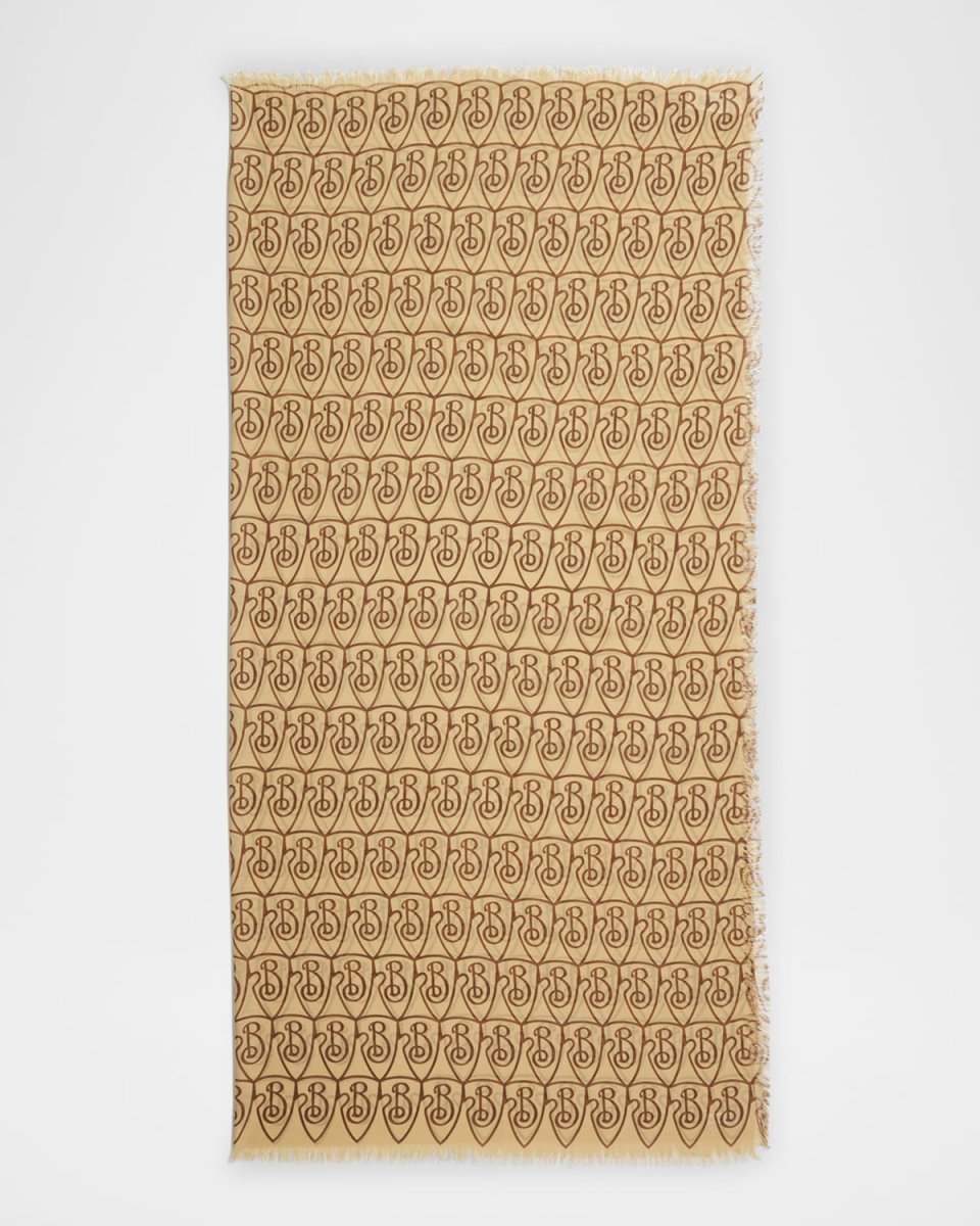 Shield-Print Wool Scarf